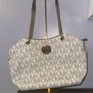 Michael Kors White and Brown Women's Bag